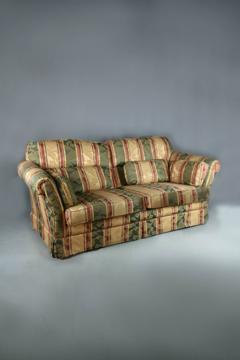 Gold Green Red Striped Newbury 3 Seat Sofa The Classic Prop