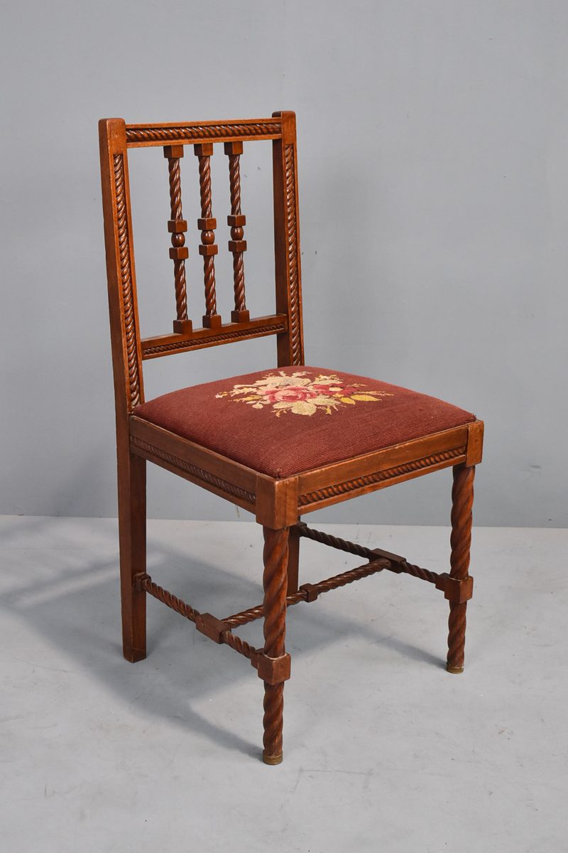 Red Tapestry Dining Chairs with Barley Twist Legs The Classic Prop
