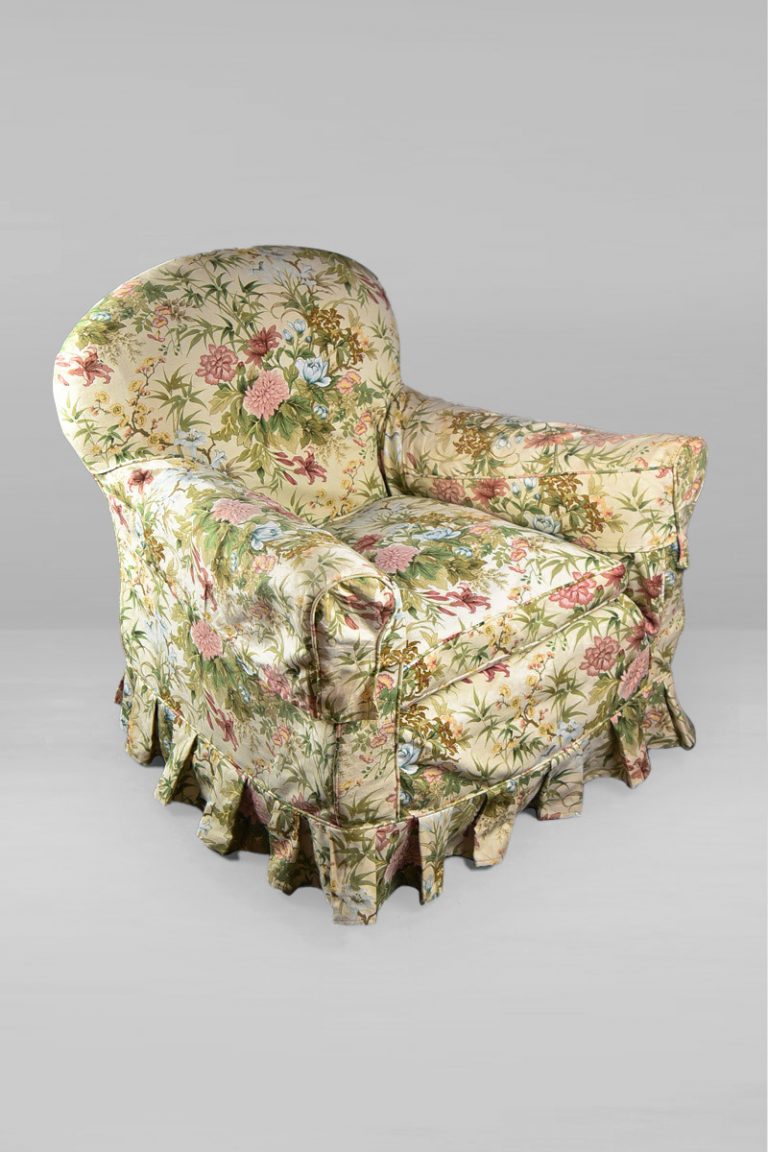 Classic Chintz Armchair on Castors - The Classic Prop Hire Company