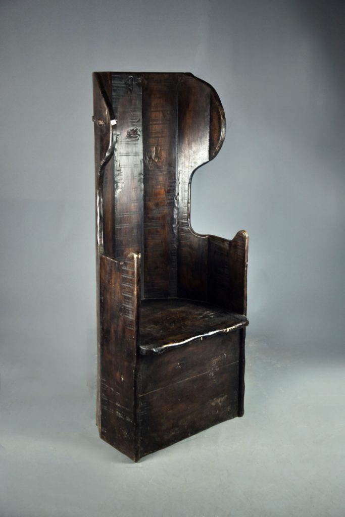Dark Oak Gothic / Medieval High Back Master's Chair The Classic Prop