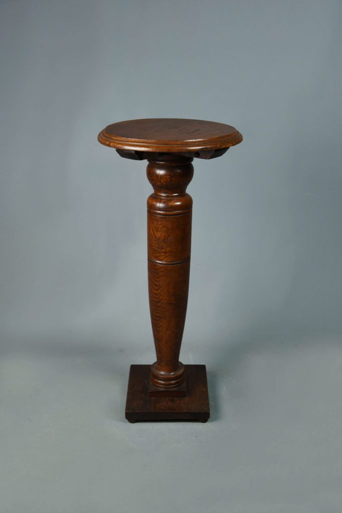 Oak Pedestal Stand With Turned Top & Square Base - The Classic Prop ...