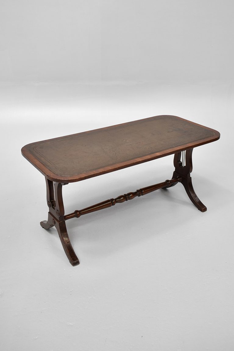 Coffee Table With Green Leather Top The Classic Prop Hire Company