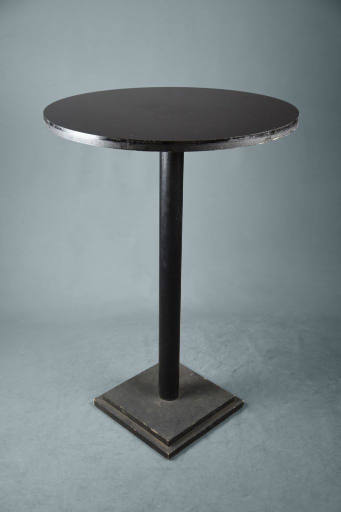 Tall Black Metal Table / Pedestal Base With Stepped Base The Classic