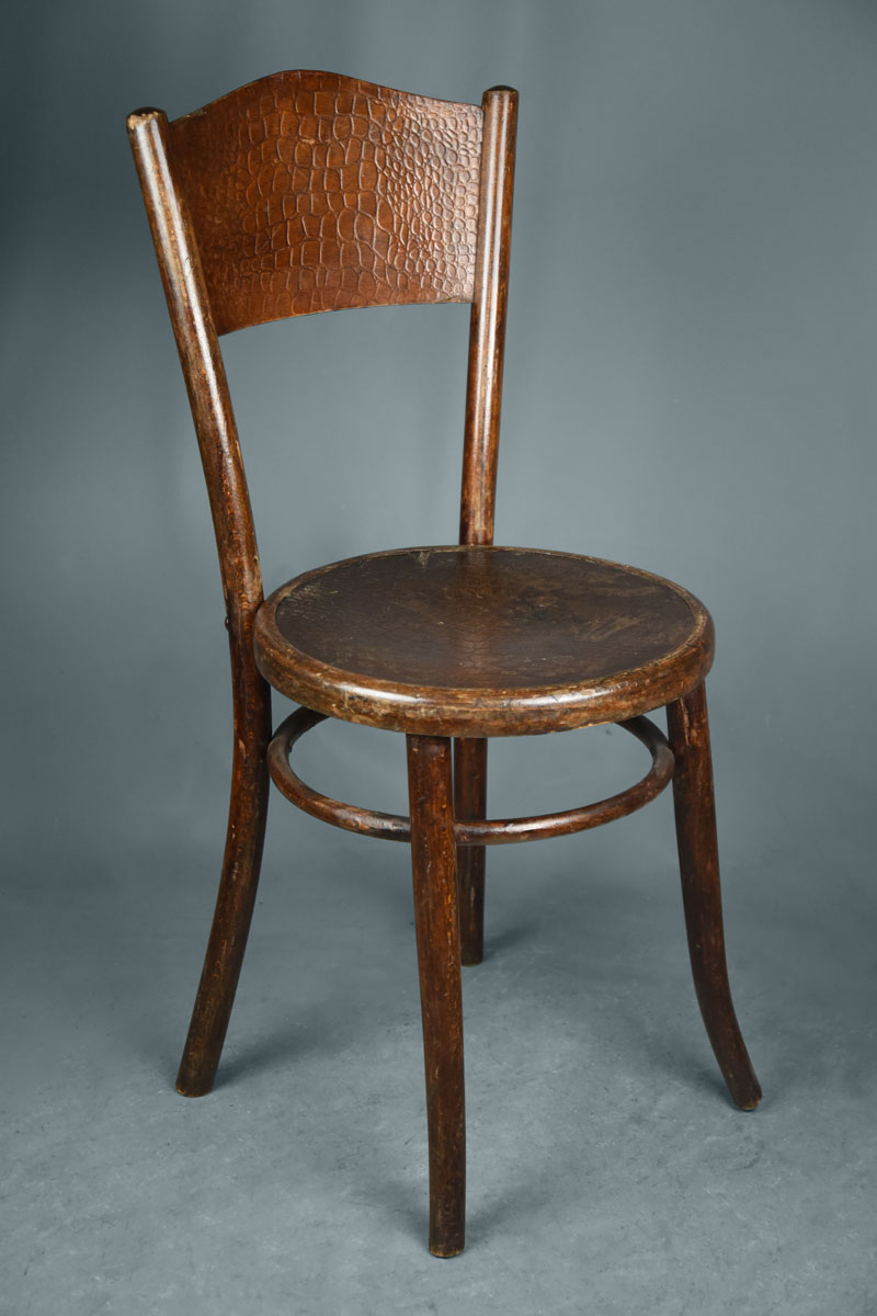 Bentwood Chair With Crocodile Effect Back - The Classic Prop Hire Company